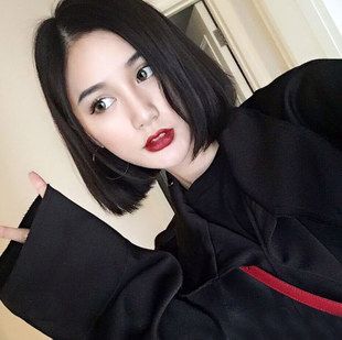 假发女短发bobo头韩国中分刘海短直发逼真帅气中长发波波头假发套