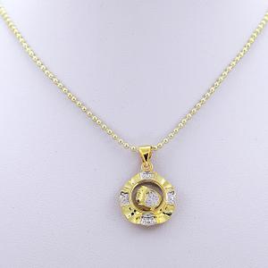 香港时尚镶钻旋转时来运转项链 镀18k黄白彩金十二生肖属相吊坠