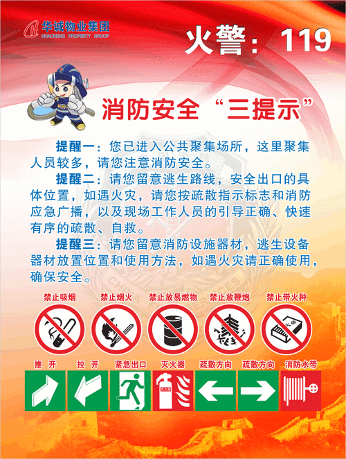 消防安全三提示四个能力消防安全警示牌标识牌标志牌提示牌定制09