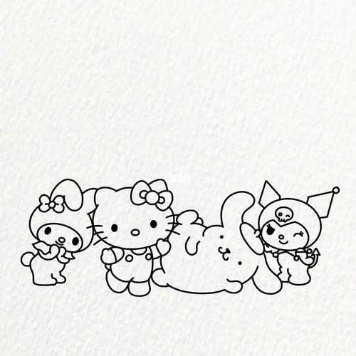 简笔画|【三丽鸥】(附过程)_简笔画_绘画_ipad_凯蒂猫