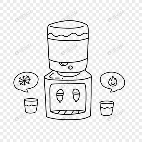 免抠元素 手绘/卡通元素 饮水机简笔画.png 860_860