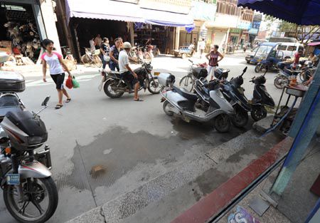 文/图)昨日早上6点40分,福州仓山区城门镇下洋村菜市场,贵州的彭女士