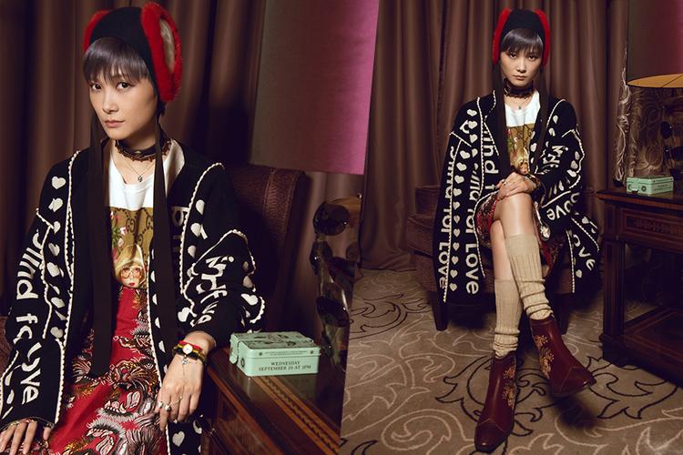 李宇春亮相gucci秀场 "中国娃娃"妩媚又帅气