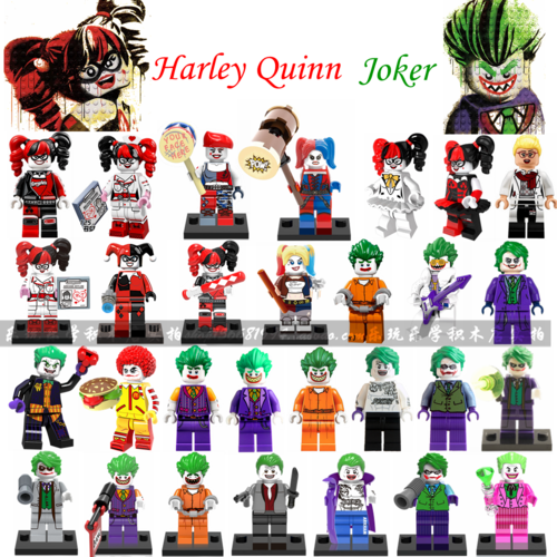 兼容乐高积木pg113蝙蝠侠黑暗骑士疯人院小丑joker拼装人仔玩具