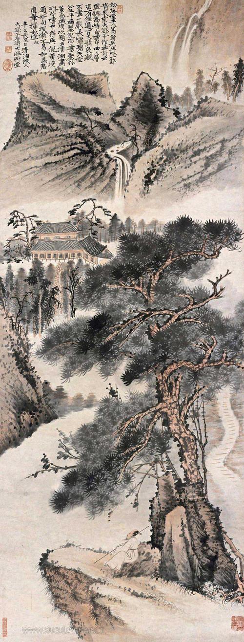 jpg 原图宽度 900px 原图高度 2365px 这幅《听泉图》上款松风堂主人