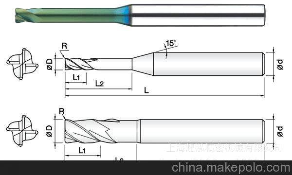 4刃高硬度材料加工用jj深沟圆鼻铣刀 (hrc65) 韩国匠精jj铣刀