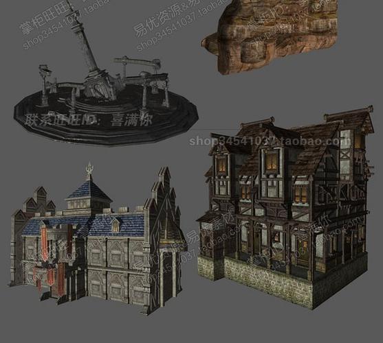 游戏美术资源 韩式写实霸王大陆2场景模型 3d素材 游戏场景 y159