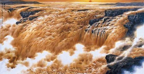 黄河壶口瀑布形象大使王世利老师国画作品赏析