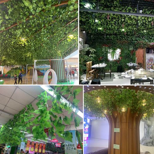 仿真藤条假花葡萄叶树叶绿叶绿植物吊顶装饰管道塑料藤蔓缠绕花藤