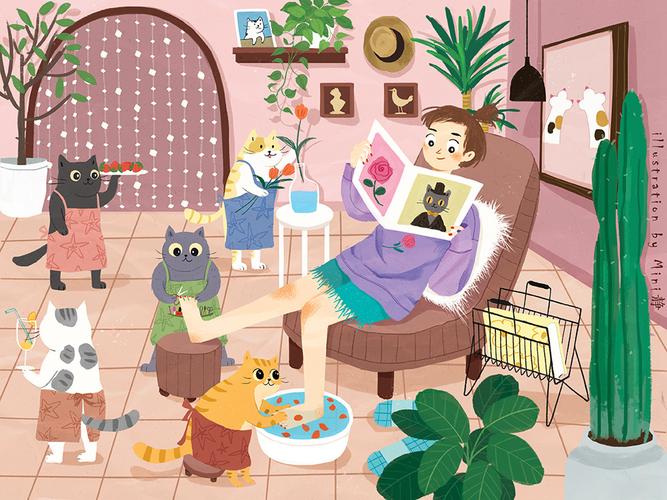 我的白日梦——猫仆人|插画|儿童插画|mini静 - 原创