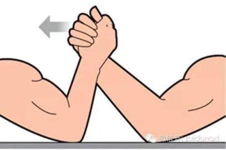 2人掰手腕简笔画