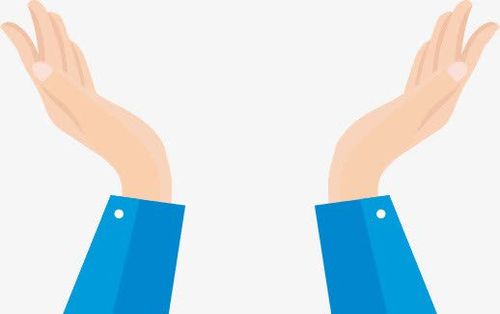 蓝色托举动双手卡通背景