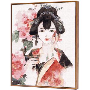 diy数字油画国画卡通手绘填色油彩儿童礼物装饰古风少女人物油画