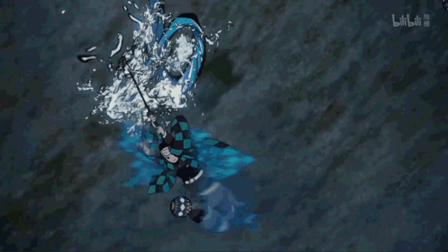 于是在炭治郎施展水之呼吸·叁之型流流舞时,制作组便赋予它更狂放