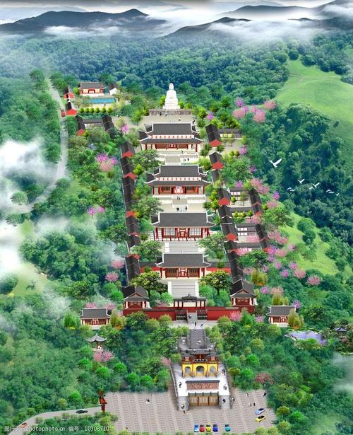 关键词:开照寺全景 古建 园林效果图 寺庙设计 绿化 景观 景观设计