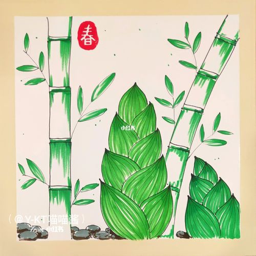 《雨后春笋97》线描儿童画_竹笋_线描_儿童画_春天去哪玩_创意美术