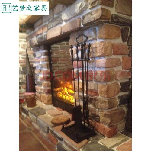 特燃木真火铸铁壁炉柴火取暧壁炉专用工具五件套家居摆饰 壁炉工具