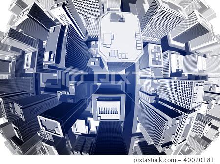 插图素材: 建筑群城市makoto fisheye广角镜头蓝色对比 查看全部