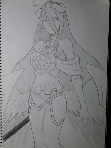 手绘的一张overlord雅儿贝德同人.