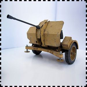 德国flak 38 20mm高炮 纸模型 火炮模型 1:25 军武宅 手工diy