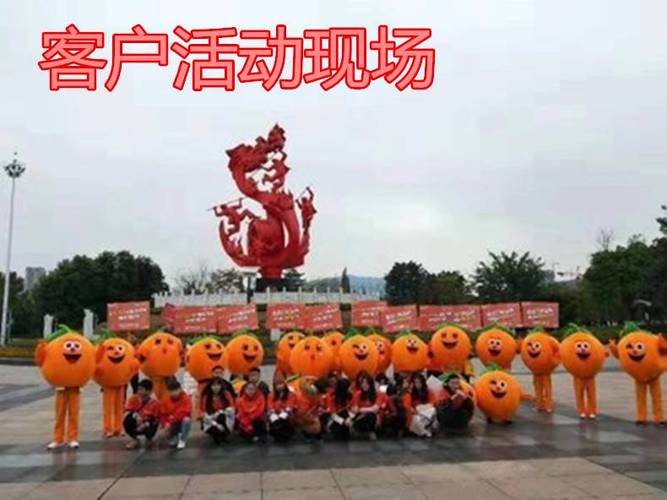 橙子卡通人偶服装橘子柑橘脐橙活动宣传道具蔬菜服饰 小头橙子头套