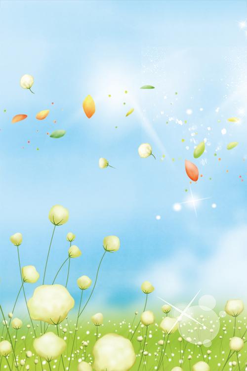 蓝色清新卡通六一儿童节蓝天背景