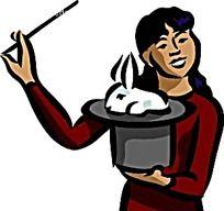 变魔术的美女手绘画