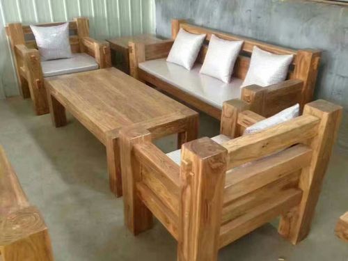 特价老榆木牛槽沙发组合全实木新中式客厅小户型现代简约家具促销