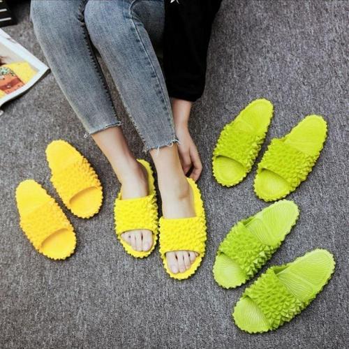 榴莲壳凉拖鞋男女夏季居家室内防滑一字吹气包头拖