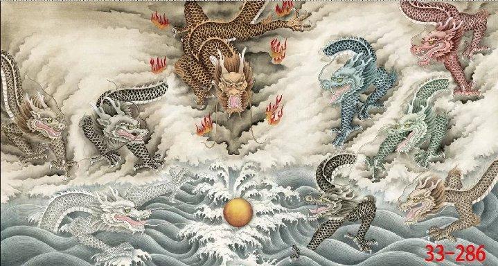 国画九龙戏珠字画客厅办公室会议室酒店茶楼中式国画