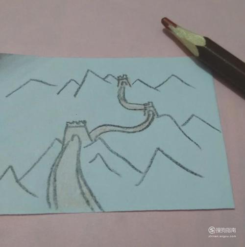 手绘长城简笔画教程-怎么教小孩画长城儿童画