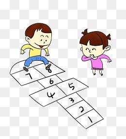 儿时跳房子简笔画