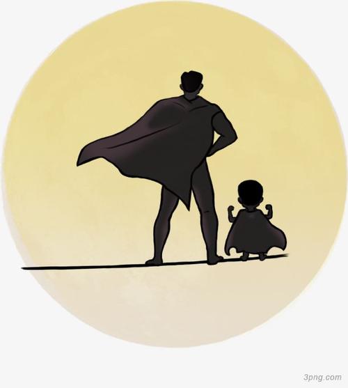 标签:父亲节父爱父亲节超人爸爸是超人父子父子背影插画装饰插画背影