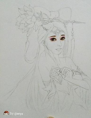 动漫三国演义貂蝉简笔画