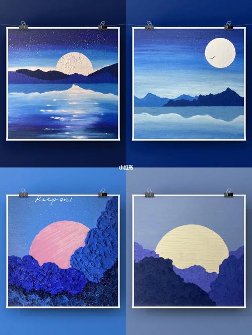 油画棒--蓝色系合集_油画棒_蓝色系_绘画_满天星_画画