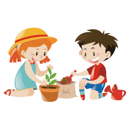 男孩种花图片大全