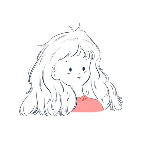 独特的简约手绘女生头像