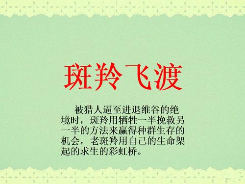 斑羚飞渡 陈甲羚.ppt