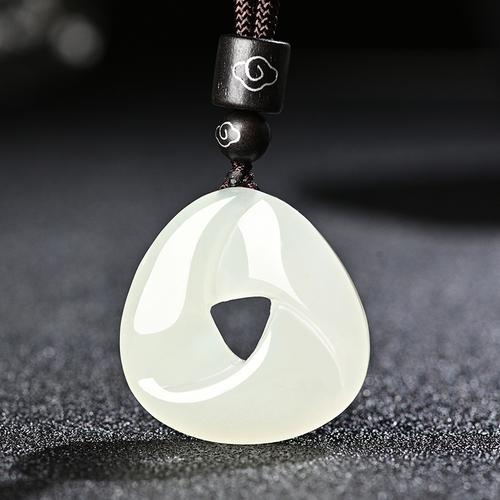 和田玉时来运转玉吊坠转运生财玉佩男女款情侣轮回挂件玉石玉项链