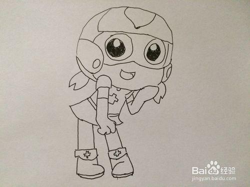 《开心宝贝》中甜心超人简笔画法