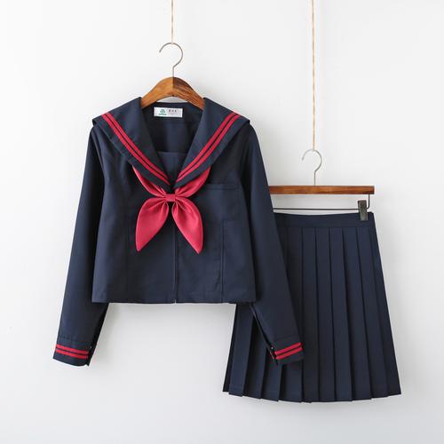 jk制服水手服基础款红二本