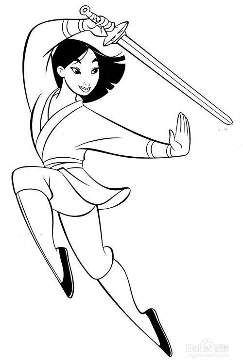 花木兰替父从军的简笔画