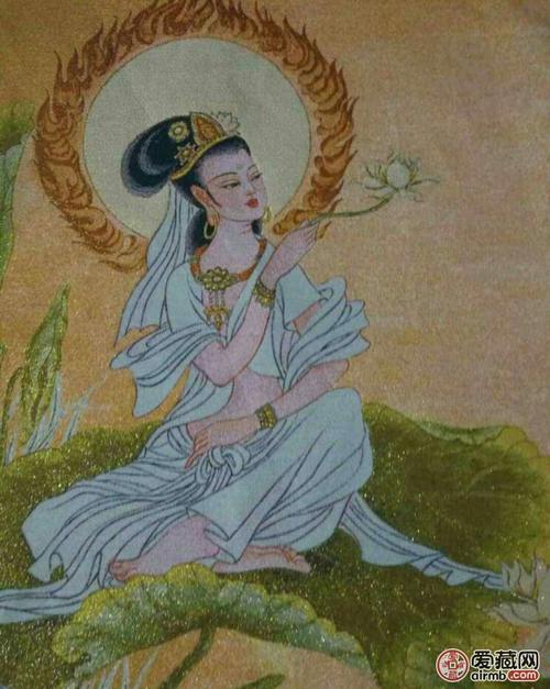 丝织锦绣《莲花菩萨》,遍海莲花