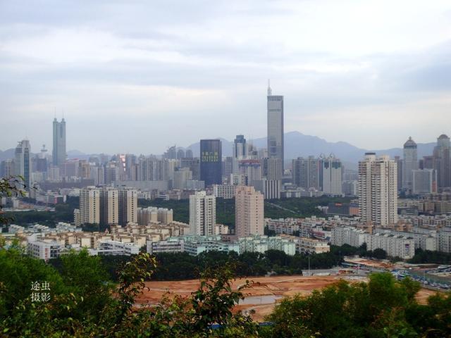2007年从莲花山顶俯瞰深圳市区.