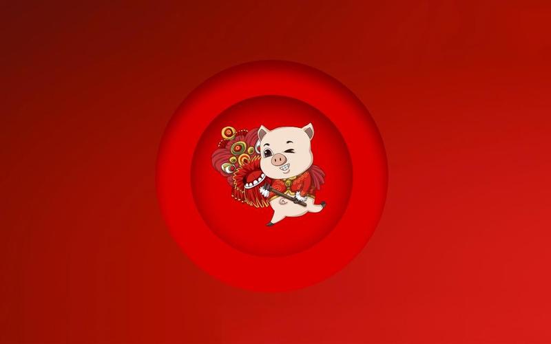 2019猪年春节喜庆插画