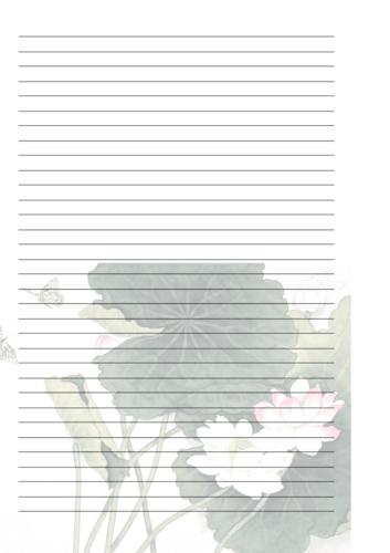 a4笔记纸(并蒂莲花)