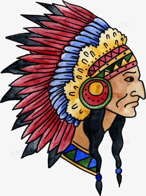 手绘印第安人