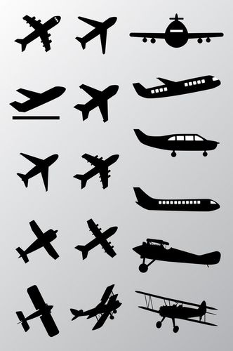 矢量飞机剪影素材