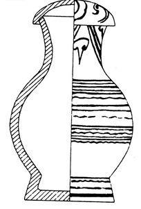 古代瓶子线条画