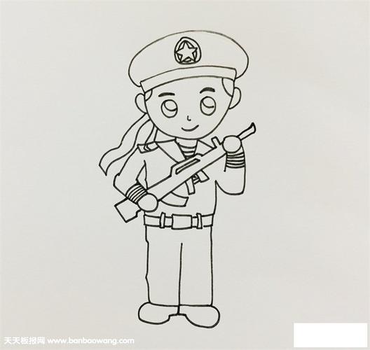 海军军人简笔怎么画